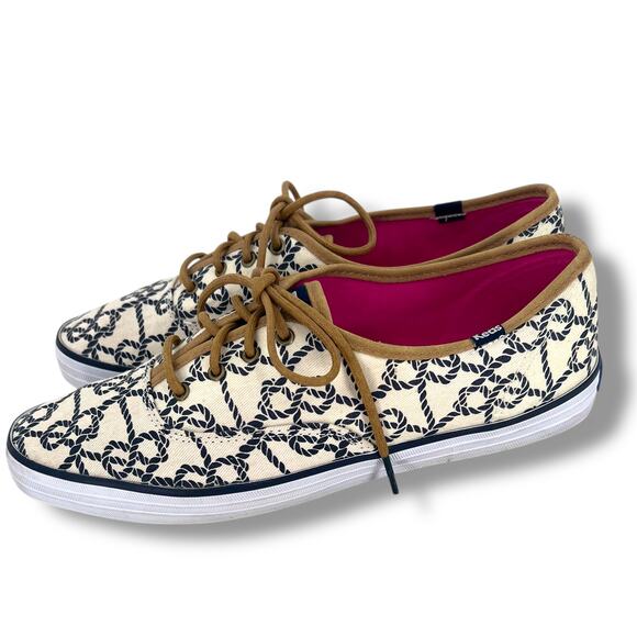 KEDS Woman's 'Champion Knot' Print Canvas Sneakers 10 Nautical Beach Sailing - Picture 4 of 8